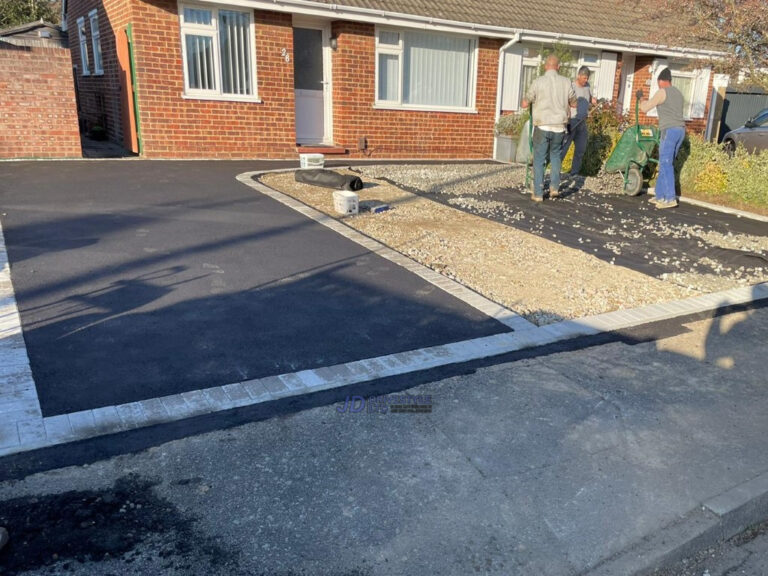 Tarmac Driveway with Brick Border and Gravel Patch in Maidstone