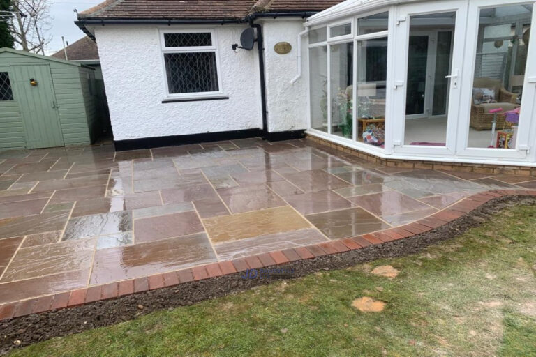 Indian Sandstone Patio With Brick Border In Herne Bay, Kent (4)