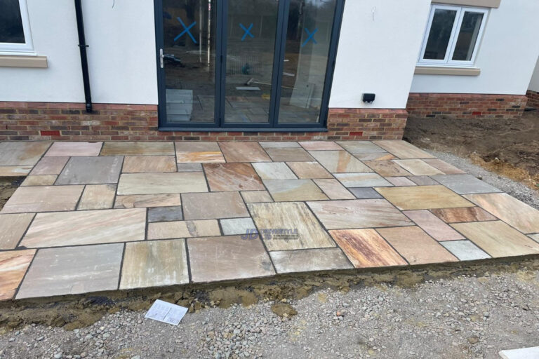 Indian Sandstone Slabbed Patio In Canterbury, Kent (7)