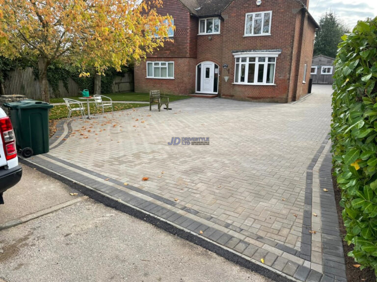 Block Paved Driveway, Patio And Pathway With New Lawn In Ashford, Kent (10)