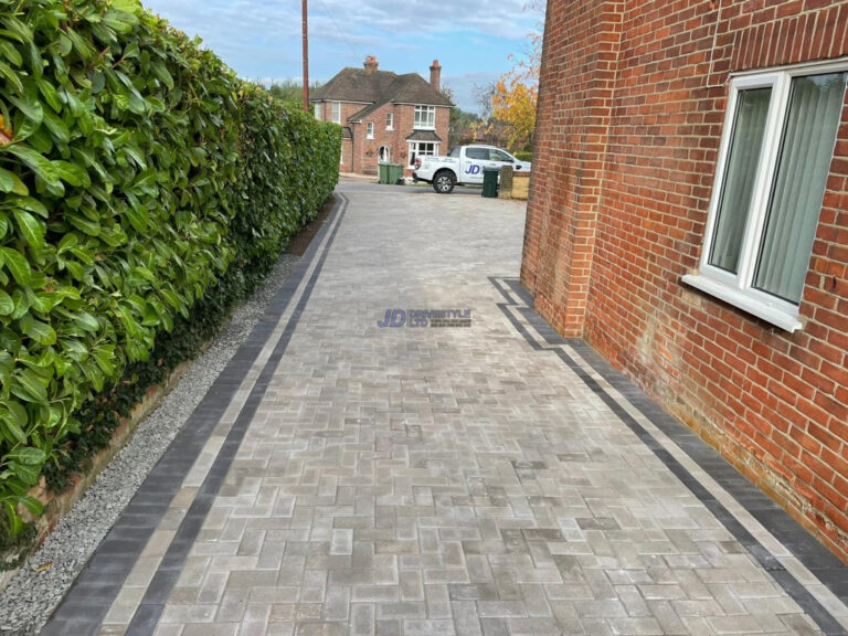 Block Paved Driveway, Patio And Pathway With New Lawn In Ashford, Kent (8)