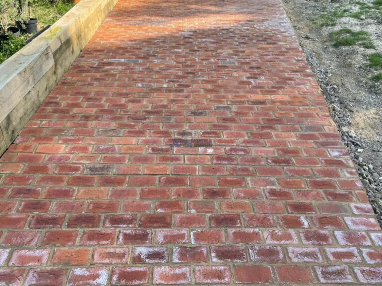 Brick Driveway With Porcelain Tiled Patio In Ashford, Kent (10)