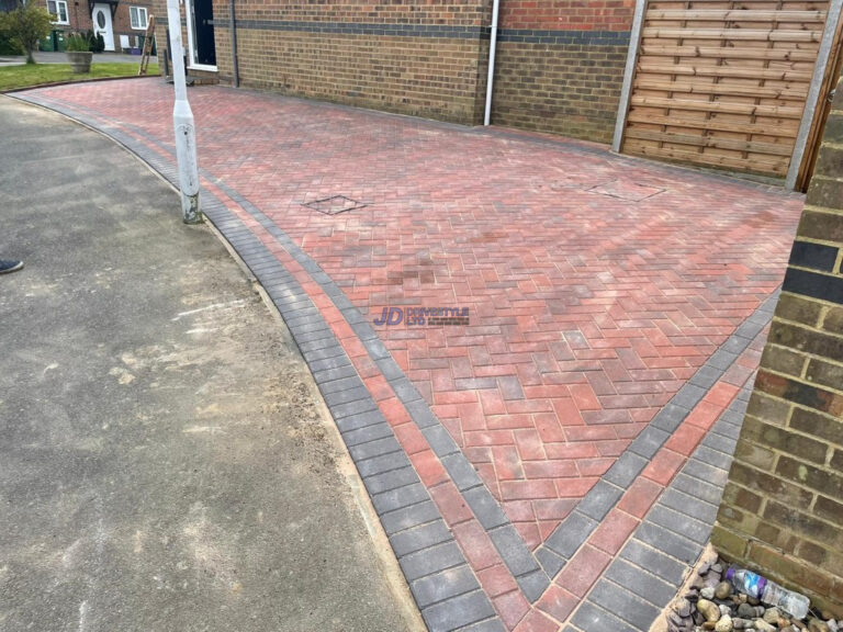 Driveway With Red And Charcoal Block Paving In Folkestone, Kent (6)