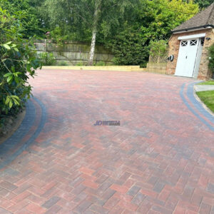 Block Paved Driveway with Sleeper Wall in Tenterden, Kent