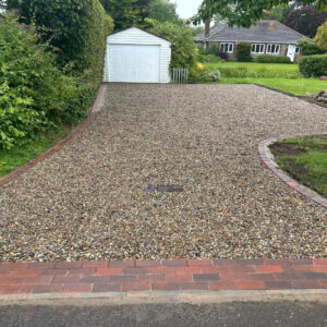 Gravelled Driveway with Brindle Border Outside of Ashford, Kent