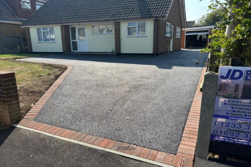 Tarmac Driveway With Brick Border And Sandstone Step In Whitstable, Kent (9)