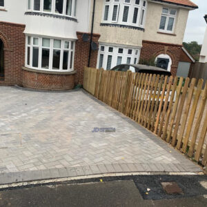 Block Paved Driveway with New Fence in Brenchley, Tunbridge Wells