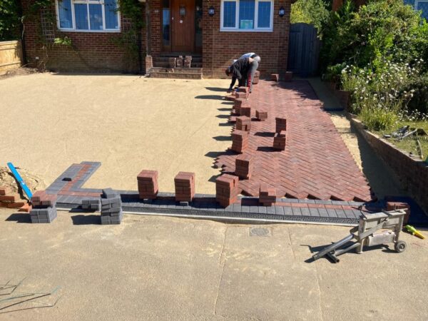 Block Paving Driveway With New Wall In folkestone