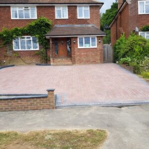 Block Paving Driveway with New Wall in Tunbridge Wells