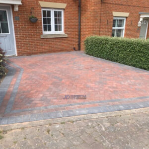 Brindle Block Paved Driveway with Charcoal Edging in Ashford, Kent