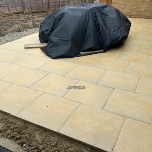 Buff Slabbed Patio in Ashford, Kent