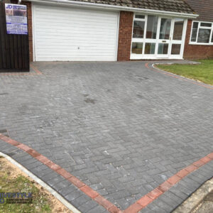 Charcoal and Brindle Block Paved Driveway in Ashford