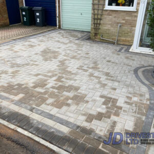 Charcoal and Grey Block Paved Driveway in Ashford