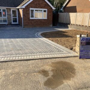 Charcoal and Light Grey Block Paving Driveway in Ashford, Kent