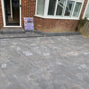 Driveway with Three-Sized Charcoal Block Paving in Paddock Wood, Tunbridge…