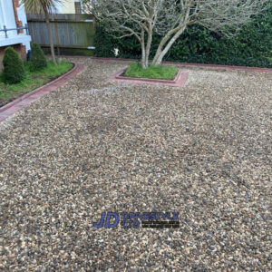 Gravel Driveway with Brick Border in Tunbridge Wells