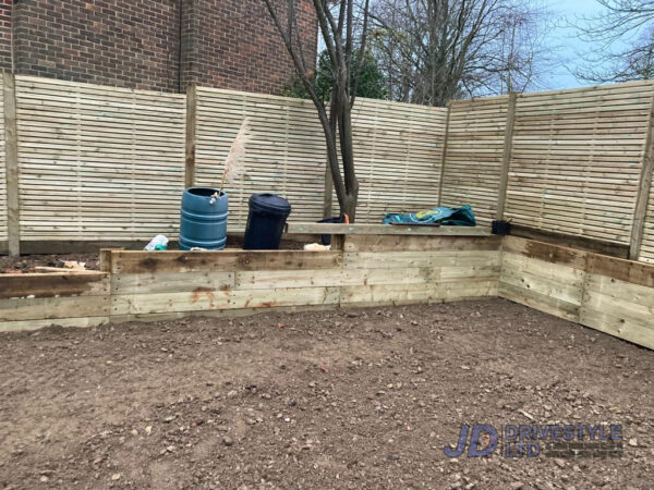 Porcelain Slabbed Patio With New Turf And Wooden Fence In Tunbridge Wells 5.jpeg