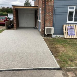 Resin Driveway with Flat Top Kerbing in Hythe, Kent