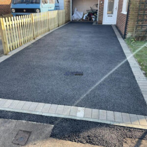 Tarmac Driveway with Natural Grey Brick Border in Maidstone, Kent