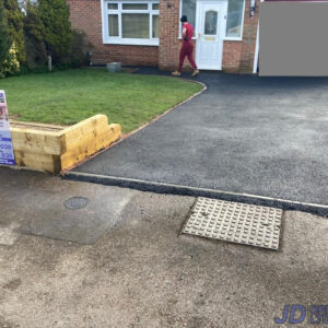 Tarmac Driveway with Sleeper Wall in Tunbridge Wells, Kent