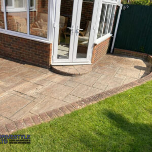 Two New Indian Sandstone Patios in Ashford