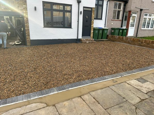 Gravel driveway with paving in Appledore