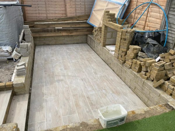 Our patio team working in Dymchurch