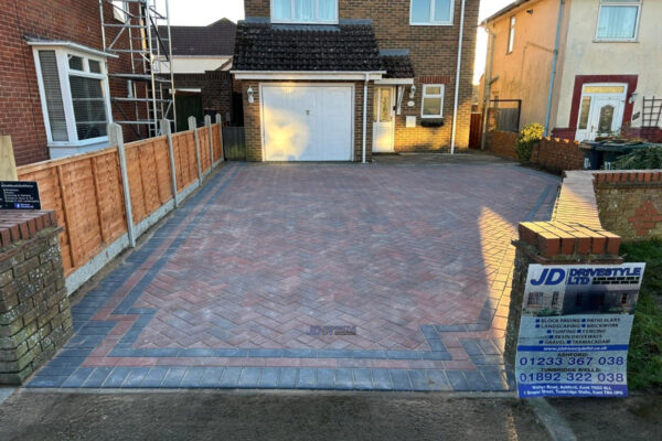 Brindle Block Paved Driveway In Ashford, Kent (5)